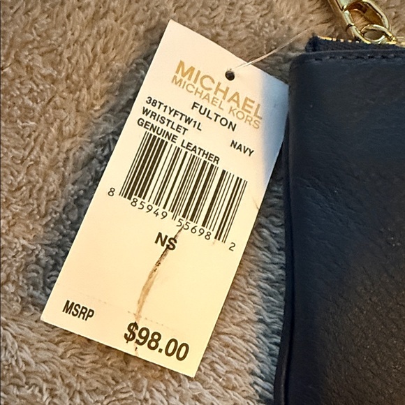 Michael Kors Navy Blue Wristlet with Gold Accents - Picture 2 of 2